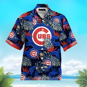 Summer Aloha MLB Chicago Cubs Palm Leaves Pattern - Adult & Kids T-Shirts, Sweatshirts & Hoodies apparel design preview 1