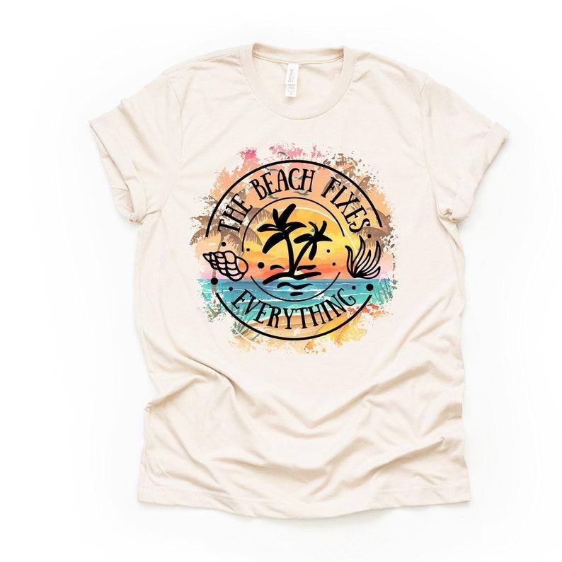 Summer Beach Fixes Everything Cute Vacation 3 Color - Adult & Kids T-Shirts, Sweatshirts & Hoodies apparel design preview 1