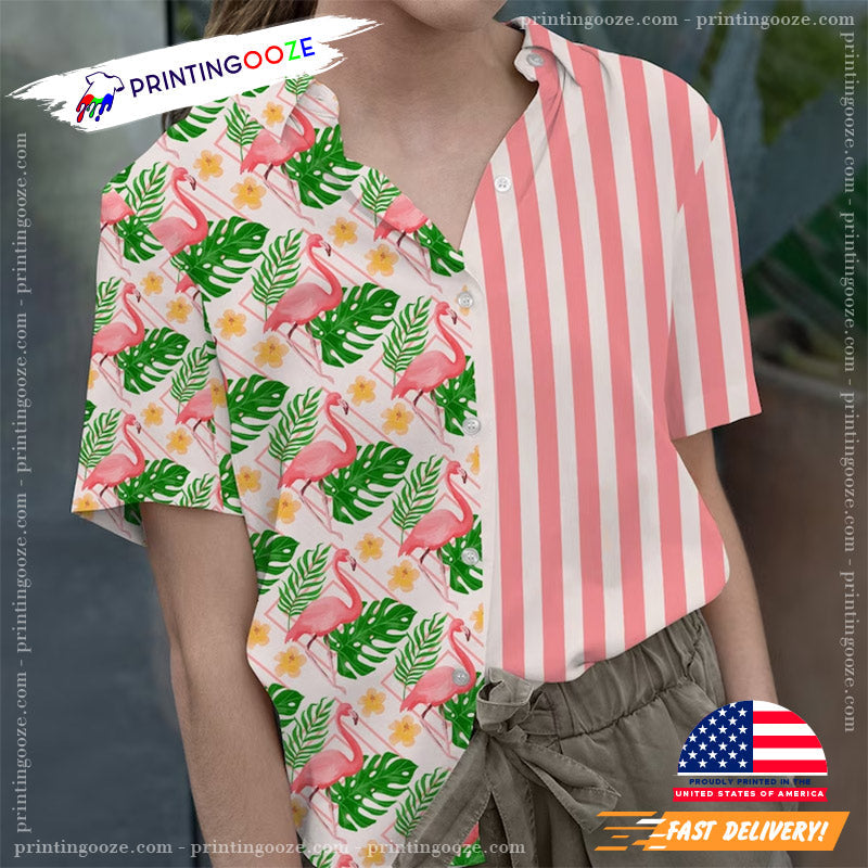 Summer Beach Flamingo Hawaiian - Adult & Kids T-Shirts, Sweatshirts & Hoodies apparel design preview 1