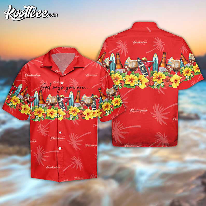 Summer Budweiser Beer Red Hawaiian - Adult & Kids T-Shirts, Sweatshirts & Hoodies apparel design preview 1