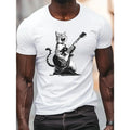 Cat Rock Electric Guitar Print Short Sleeved Casual - Adult & Kids T-Shirts, Sweatshirts & Hoodies apparel design preview 1
