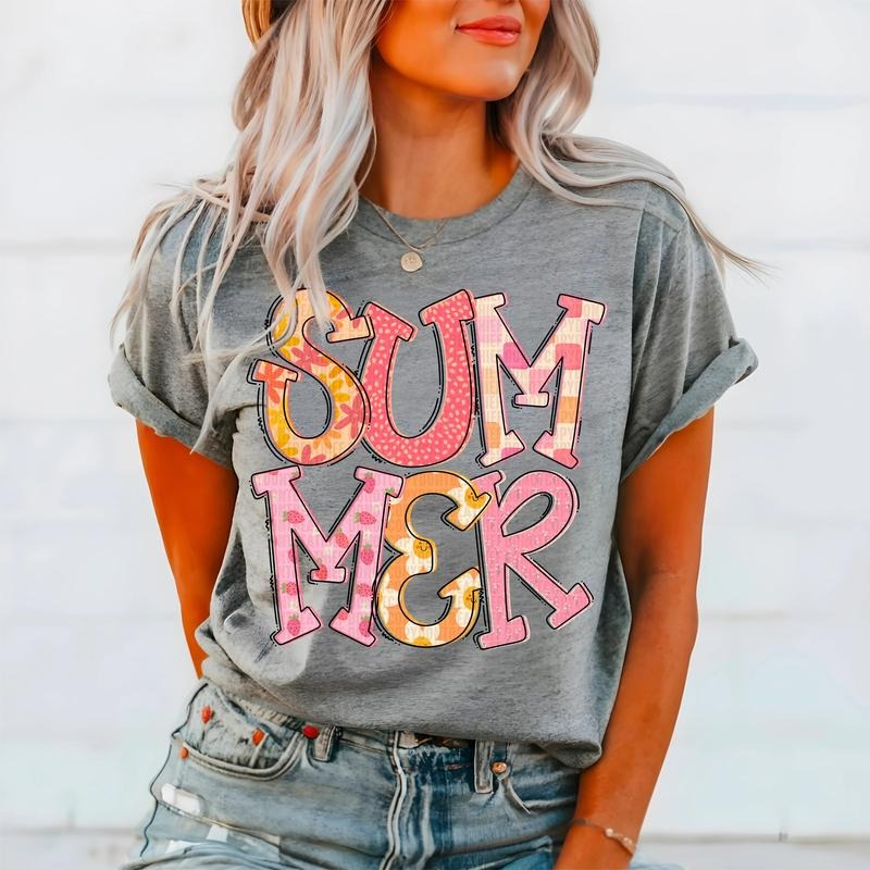 Summer Doodle Letters Strawberries DTF Transfers THIS - Adult & Kids T-Shirts, Sweatshirts & Hoodies apparel design preview 1