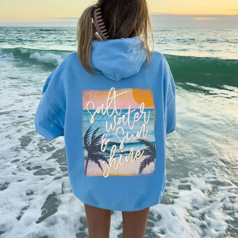 Summer Beach Y2K Ocean Clothes Vacation Hoody Beachy - Adult & Kids T-Shirts, Sweatshirts & Hoodies apparel design preview 1