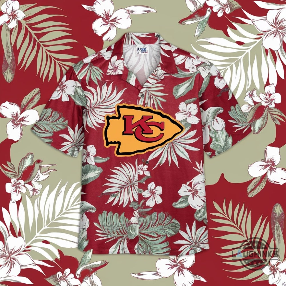 Summer Kc Chiefs Red Hawaiian - Adult & Kids T-Shirts, Sweatshirts & Hoodies apparel design preview 1