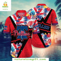 MLB Phillies Hawaiian Red White Blue Tropical - Adult & Kids T-Shirts, Sweatshirts & Hoodies apparel design preview 1