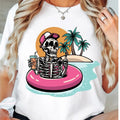 Summer Skeleton Funny Beach Vacation Peachy Halloween - Adult & Kids T-Shirts, Sweatshirts & Hoodies apparel design preview 1