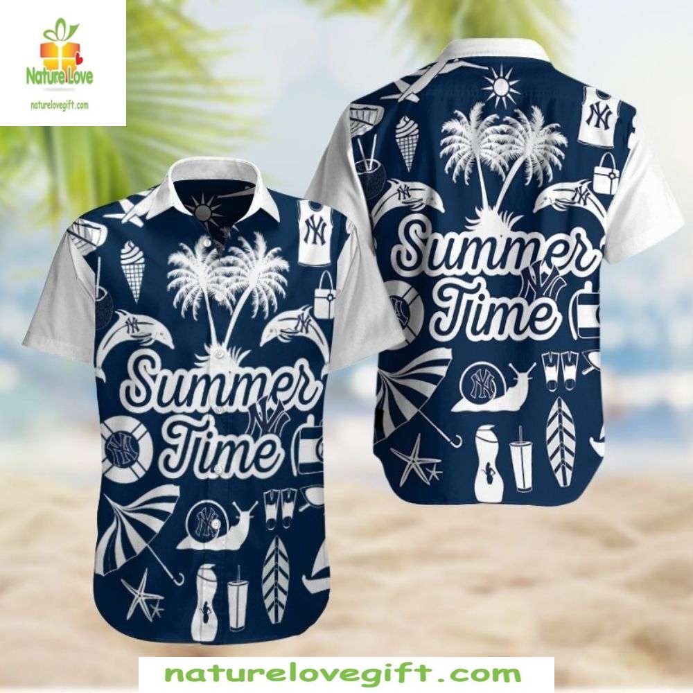 NY Yankees Hawaiian Summer Tropical Baseball Stylish - Adult & Kids T-Shirts, Sweatshirts & Hoodies apparel design preview 1