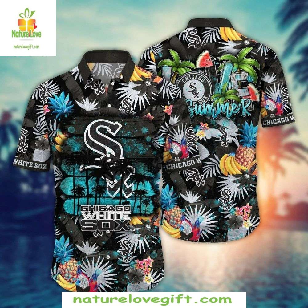 Chicago White Sox Hawaiian Summer Vibes Tropical MLB - Adult & Kids T-Shirts, Sweatshirts & Hoodies apparel design preview 1