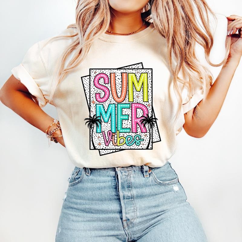 Summer Dalmatian Dots Bright Doodle Lake Days Hello - Adult & Kids T-Shirts, Sweatshirts & Hoodies apparel design preview 1