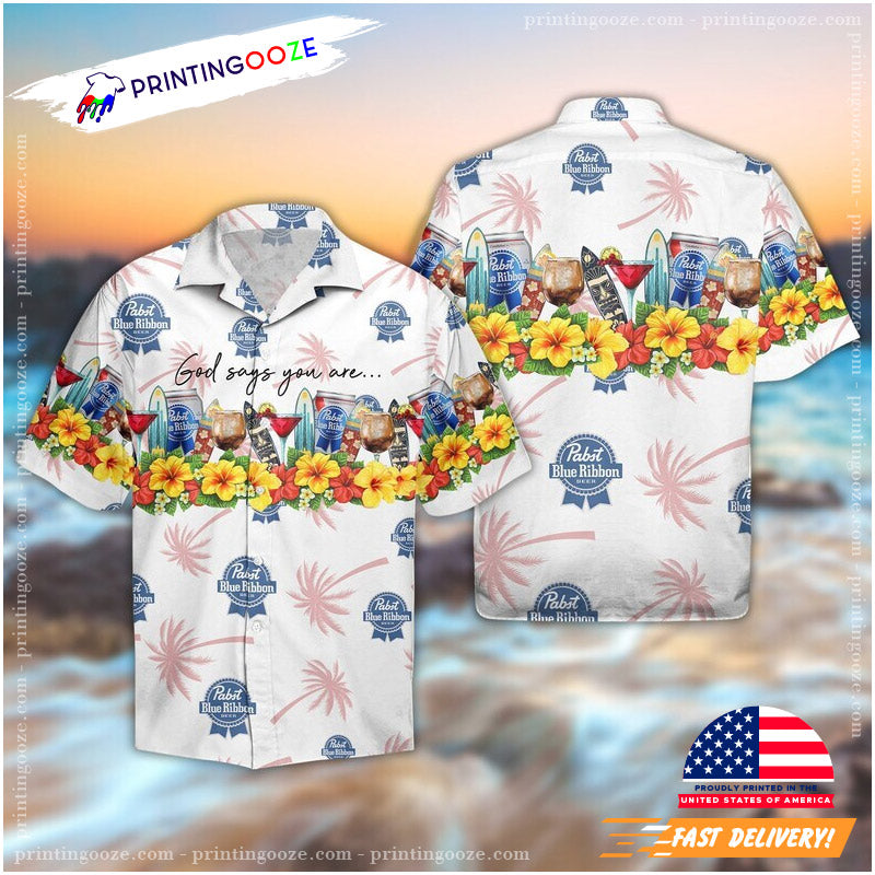 Summer Welcome Pabst Blue Ribbon Hawaiian - Adult & Kids T-Shirts, Sweatshirts & Hoodies apparel design preview 1