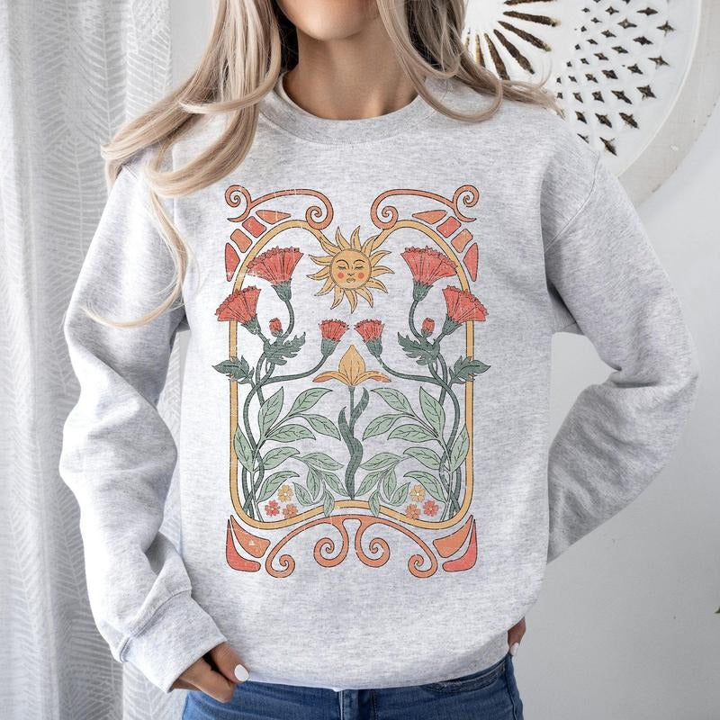 Sun Art Deco Celestial Nouveau Colorful - Adult & Kids T-Shirts, Sweatshirts & Hoodies apparel design preview 1
