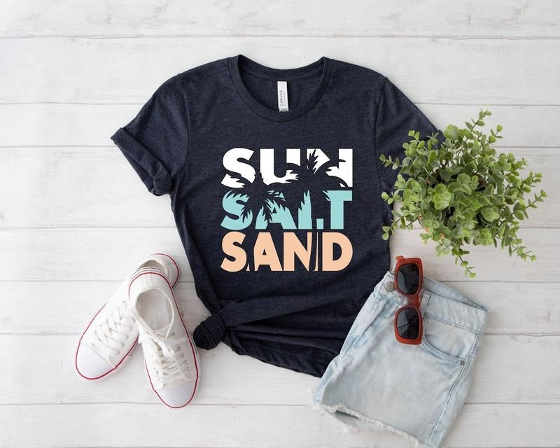 Sun Sand Salt Beach Summer Vacation D - Adult & Kids T-Shirts, Sweatshirts & Hoodies apparel design preview 1