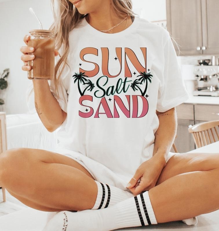 Sun Salt Sand Salty Summer Beach Life Vacation Retro - Adult & Kids T-Shirts, Sweatshirts & Hoodies apparel design preview 1