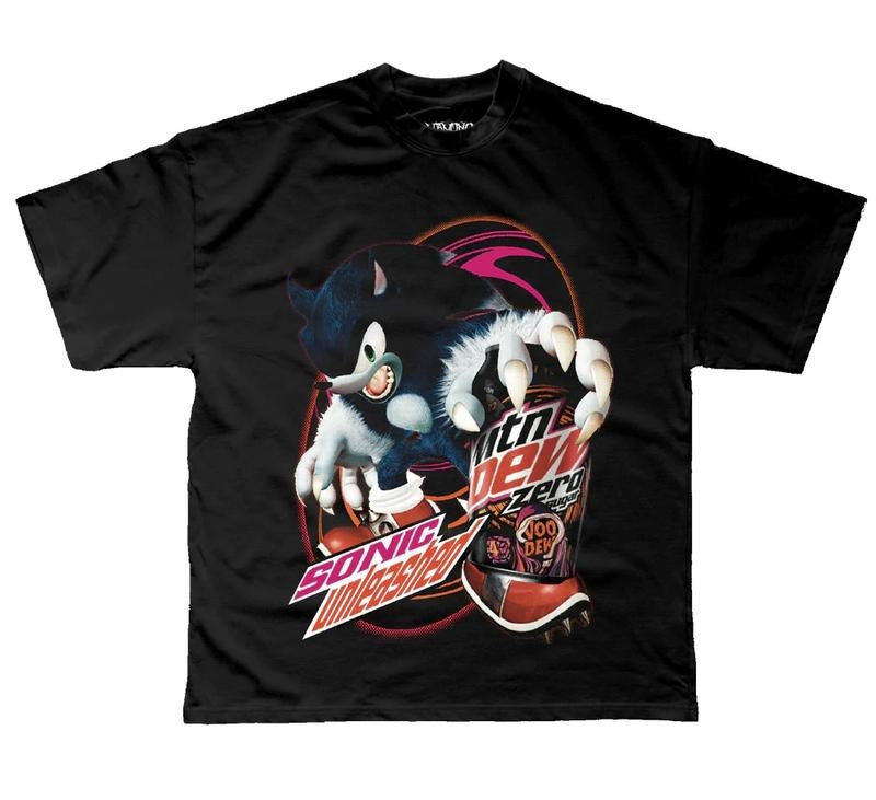Sunic Unleashed Mountain Dew Zero 90s Retro Funny Y2k - Adult & Kids T-Shirts, Sweatshirts & Hoodies apparel design preview 1