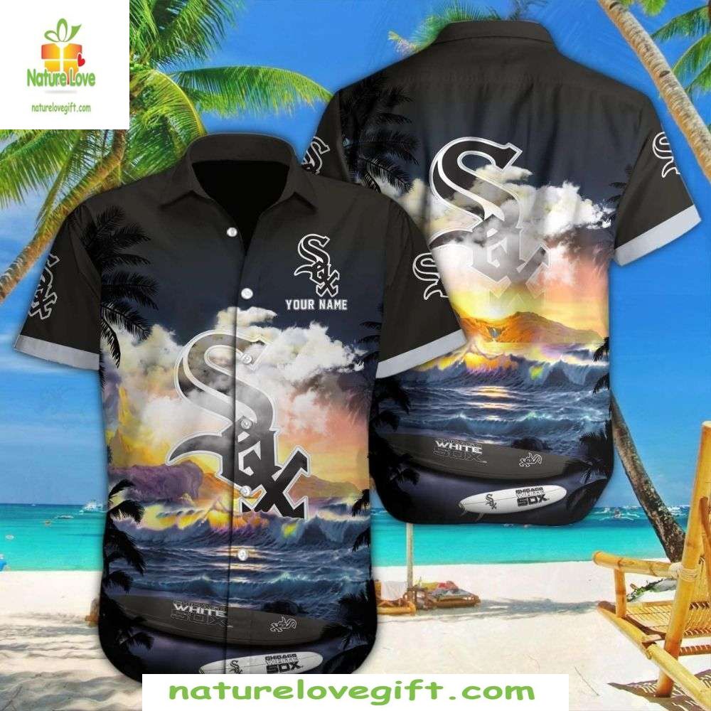 Chicago White Sox Hawaiian Personalized Sunset Dreams - Adult & Kids T-Shirts, Sweatshirts & Hoodies apparel design preview 1