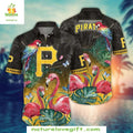 Pittsburgh Pirates Hawaiian Sunset Flamingos Tropical - Adult & Kids T-Shirts, Sweatshirts & Hoodies apparel design preview 1