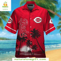 Cincinnati Reds Hawaiian Sunset Palm Silhouette MLB - Adult & Kids T-Shirts, Sweatshirts & Hoodies apparel design preview 1