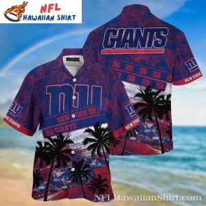 Sunset Palms NY Giants Relaxing Tropical Hawaiian - Adult & Kids T-Shirts, Sweatshirts & Hoodies apparel design preview 1