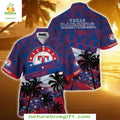 Texas Rangers Hawaiian Sunset Palms Aloha MLB - Adult & Kids T-Shirts, Sweatshirts & Hoodies apparel design preview 1