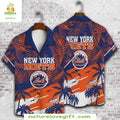 New York Mets Hawaiian Sunset Silhouette MLB Baseball - Adult & Kids T-Shirts, Sweatshirts & Hoodies apparel design preview 1
