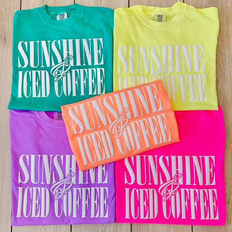 'Sunshine Iced Coffee' PUFF - Adult & Kids T-Shirts, Sweatshirts & Hoodies apparel design preview 1