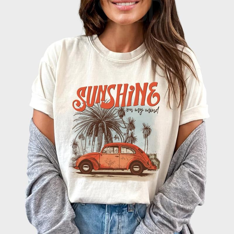 Sunshine My Mind Summer Printed Unhinged Vacation - Adult & Kids T-Shirts, Sweatshirts & Hoodies apparel design preview 1