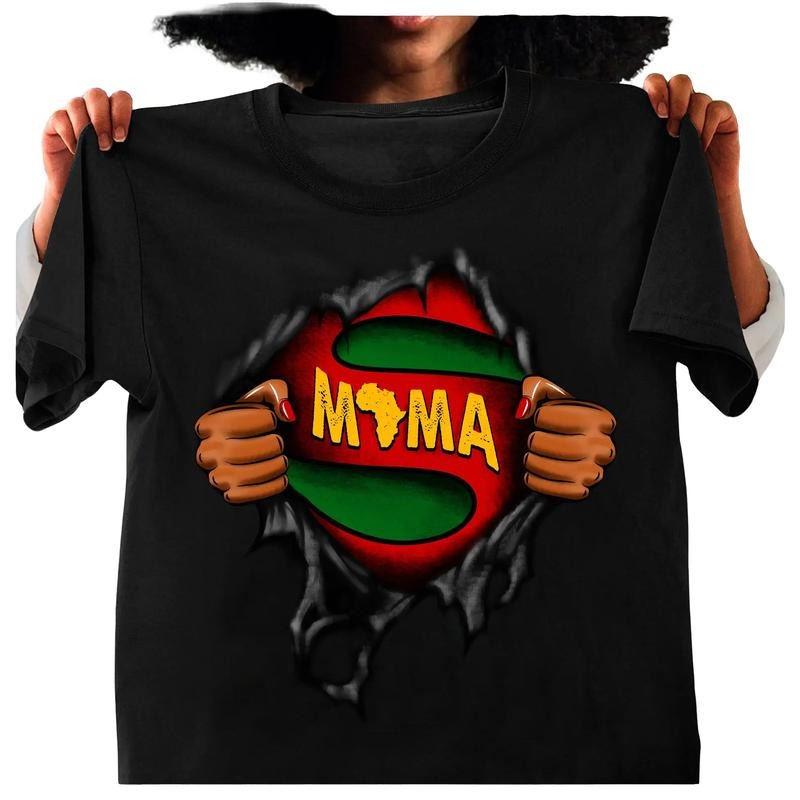 Super Mama Africa Map Black Girl Magic Mom Comfort - Adult & Kids T-Shirts, Sweatshirts & Hoodies apparel design preview 1