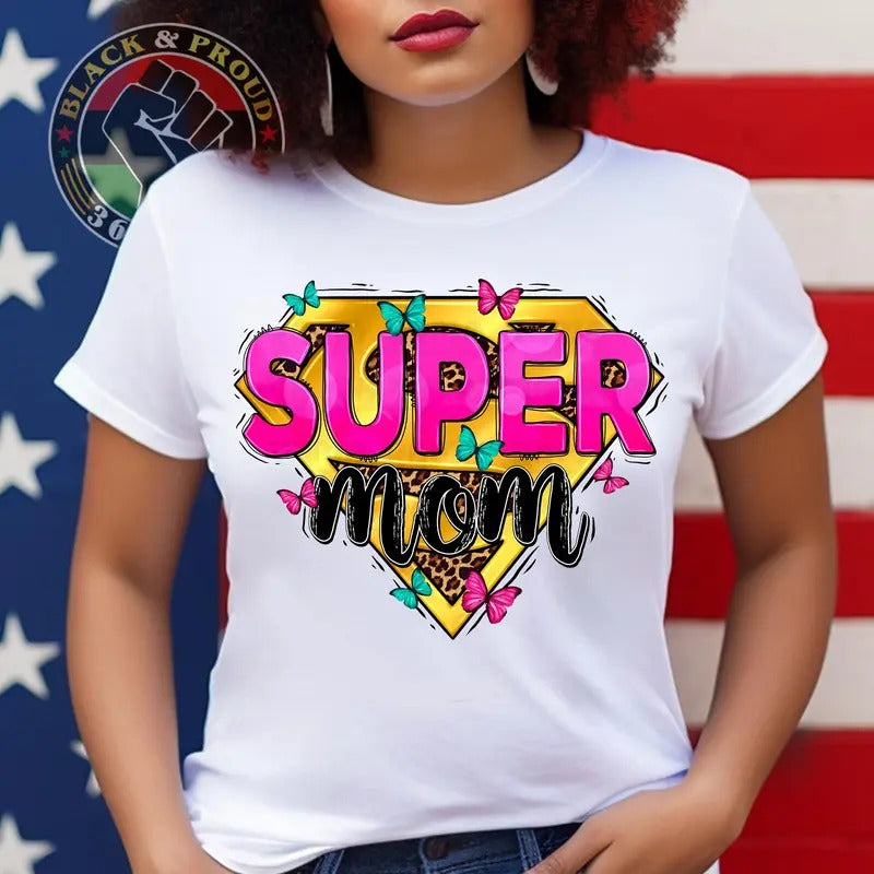 Super Mom Melanin Leopard Black Mama African American - Adult & Kids T-Shirts, Sweatshirts & Hoodies apparel design preview 1