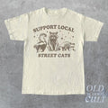 Support Local Street Cats Vintage Retro Y2k Raccoon - Adult & Kids T-Shirts, Sweatshirts & Hoodies apparel design preview 1