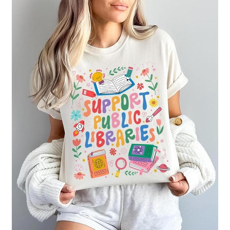 Support Public Libraries Book Nerd Lover Read Banned - Adult & Kids T-Shirts, Sweatshirts & Hoodies apparel design preview 1