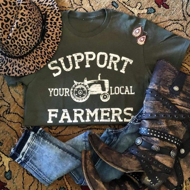 Support Your Local Farmers - Adult & Kids T-Shirts, Sweatshirts & Hoodies apparel design preview 1