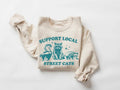 Support Your Local Street Cats Retro Vintage Raccoon - Adult & Kids T-Shirts, Sweatshirts & Hoodies apparel design preview 1