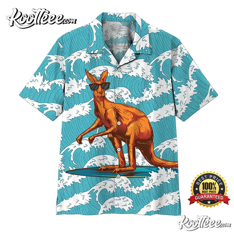 Surfing Kangaroo Hawaiian - Adult & Kids T-Shirts, Sweatshirts & Hoodies apparel design preview 1