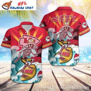 Surfing Skeleton Kansas City Chiefs Island Vibe - Adult & Kids T-Shirts, Sweatshirts & Hoodies apparel design preview 1