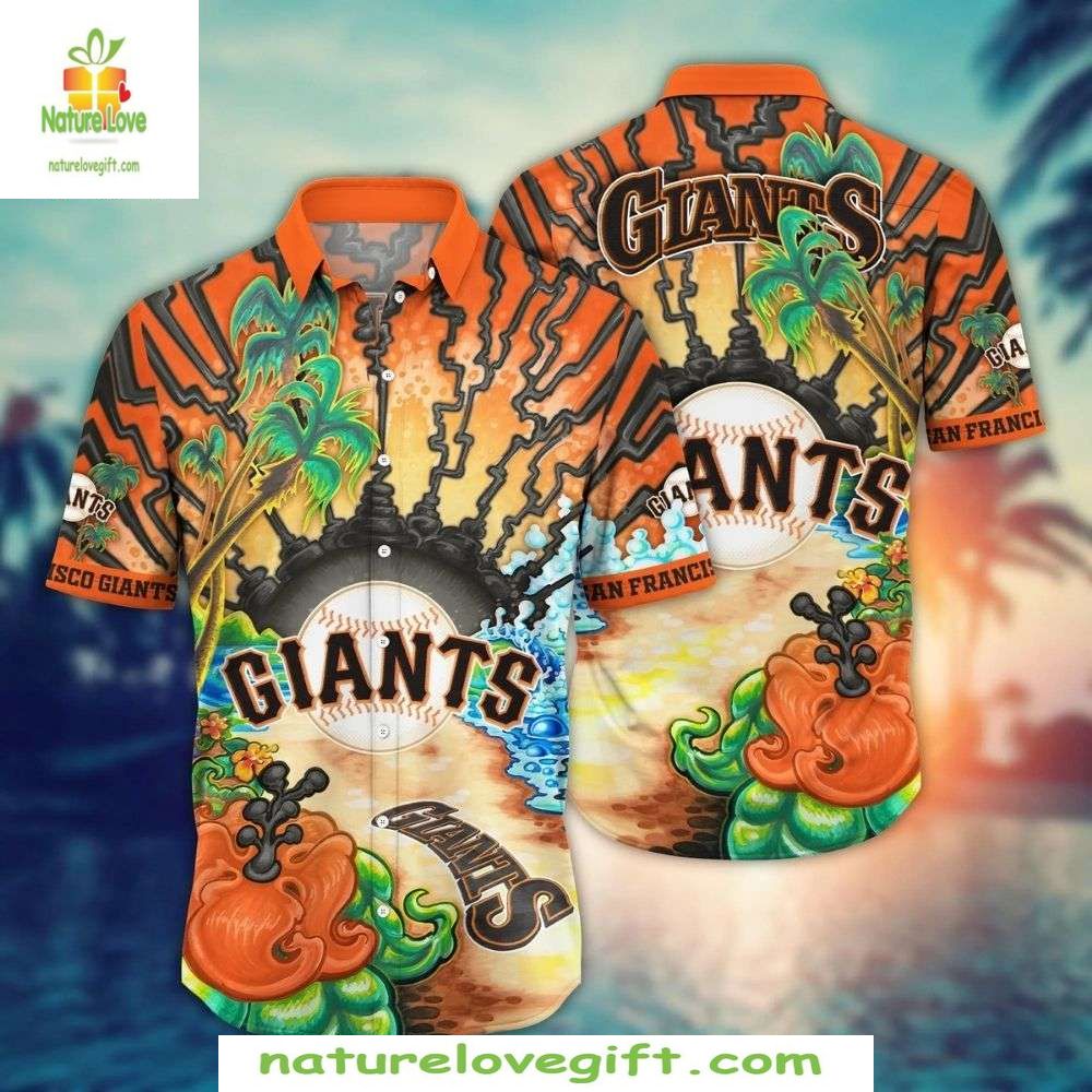 SF Giants Hawaiian Oceanic Waves MLB Baseball Apparel - Adult & Kids T-Shirts, Sweatshirts & Hoodies apparel design preview 1