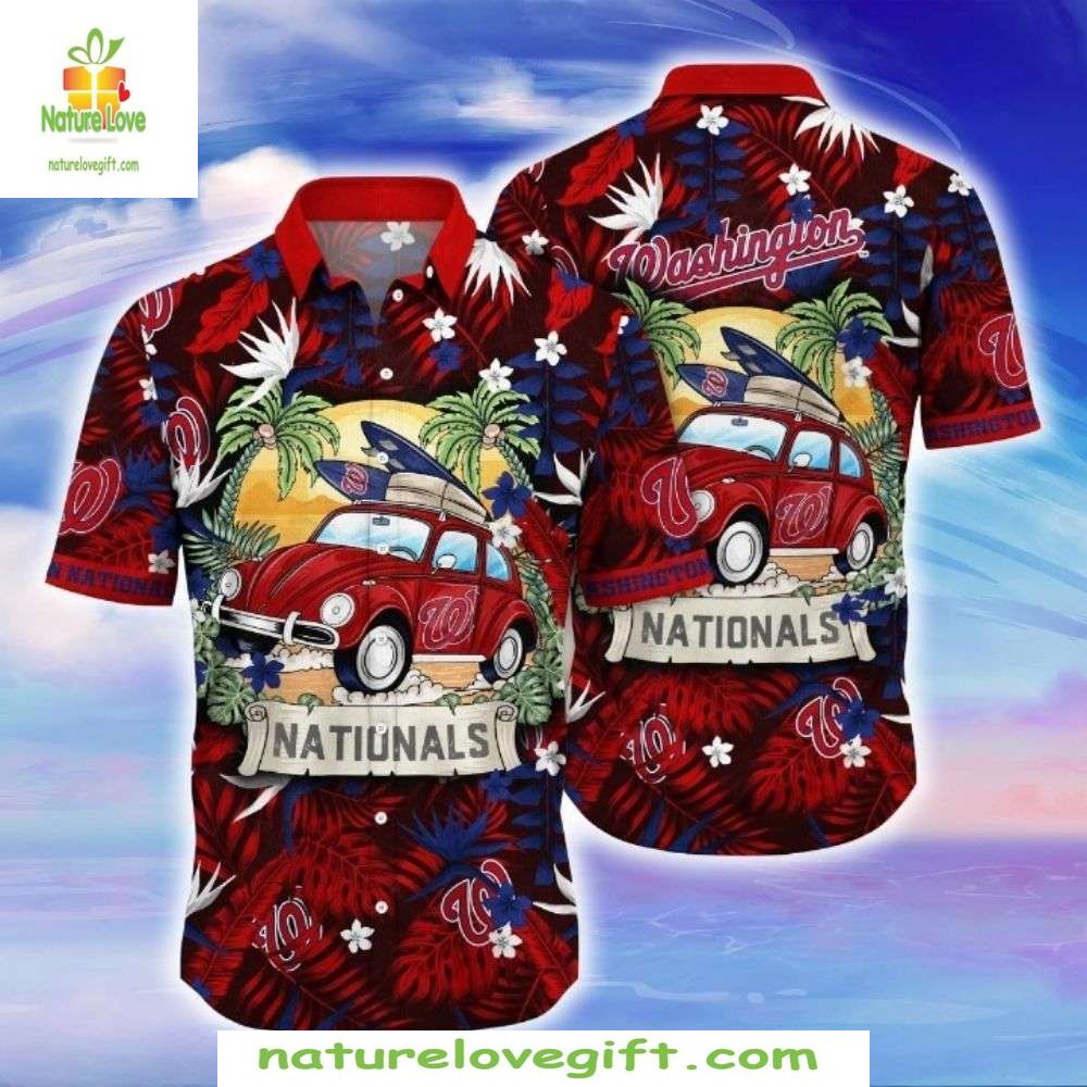 Washington Nationals Hawaiian Surf's Up Retro Beach - Adult & Kids T-Shirts, Sweatshirts & Hoodies apparel design preview 1