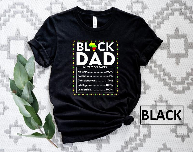 Black Father Nutritional Facts Dad Melanin Nutrition - Adult & Kids T-Shirts, Sweatshirts & Hoodies apparel design preview 1