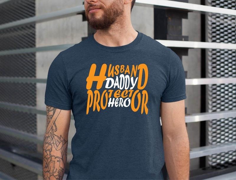 Husband Daddy Protector Hero Dad - Adult & Kids T-Shirts, Sweatshirts & Hoodies apparel design preview 1