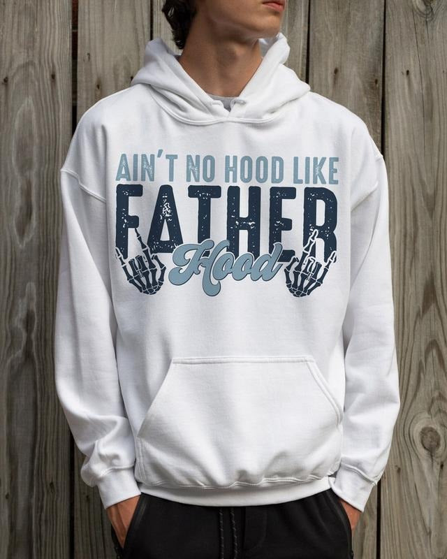 Ain'T No Hood Like Fatherhood Rocker Dad Skull Beer - Adult & Kids T-Shirts, Sweatshirts & Hoodies apparel design preview 1