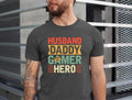 Husband Daddy Gamer Hero Father Papa Dad - Adult & Kids T-Shirts, Sweatshirts & Hoodies apparel design preview 1