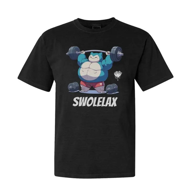 Swolelax Snorlax PKM Anime Animation Gym Gildan - Adult & Kids T-Shirts, Sweatshirts & Hoodies apparel design preview 1