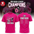 Sydney Sixers Big Bash League 2026 Champions Two - Adult & Kids T-Shirts, Sweatshirts & Hoodies apparel design preview 1