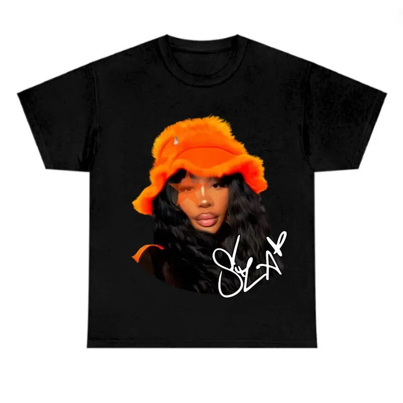 Sza Star Orange Fan Classic Cotton Fabric Menswear - Adult & Kids T-Shirts, Sweatshirts & Hoodies apparel design preview 1