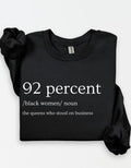 92 Percent Black Him Her 100% Cotton - Adult & Kids T-Shirts, Sweatshirts & Hoodies apparel design preview 1