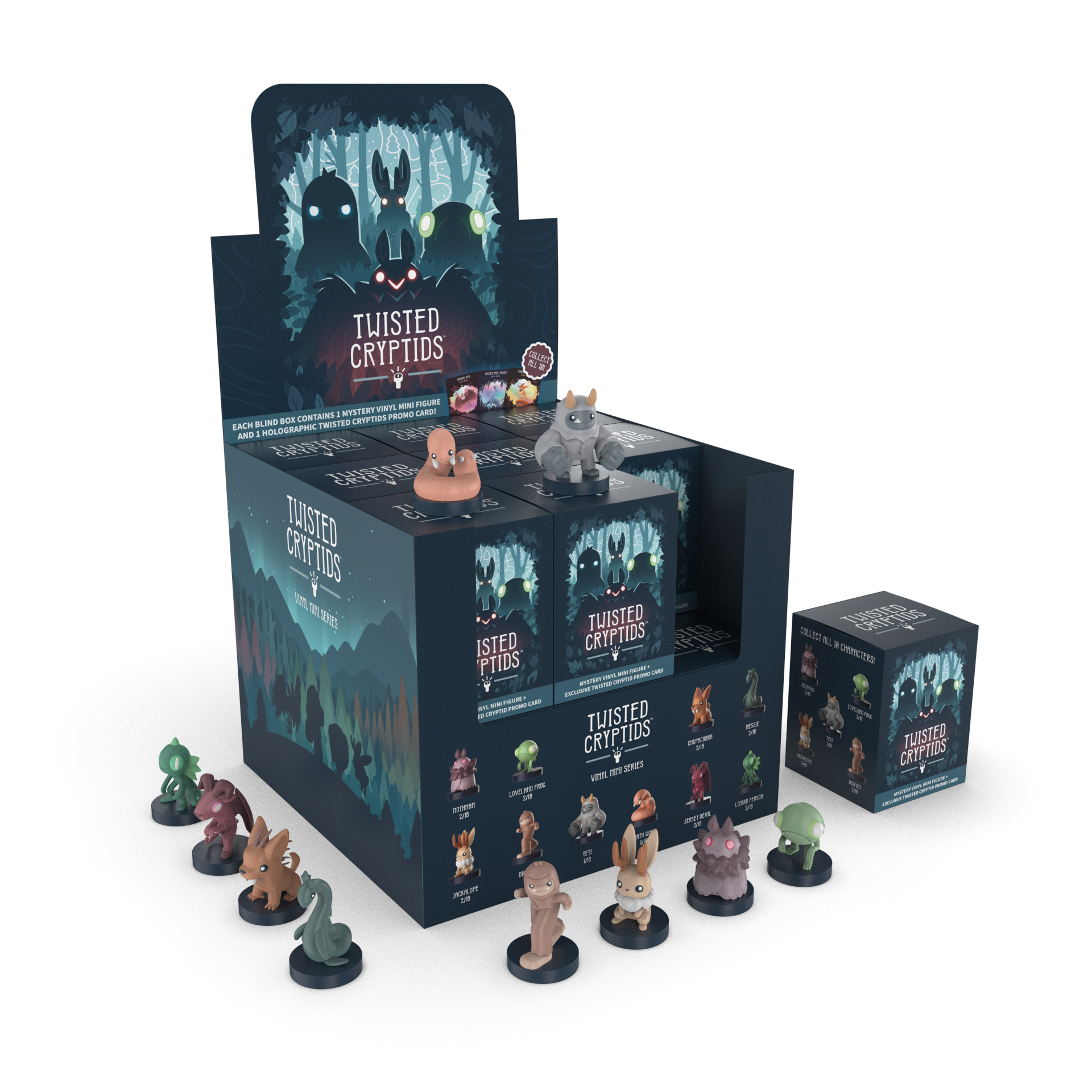 Twisted Cryptids: Vinyl Figure Blind Box - Adult & Kids T-Shirts, Sweatshirts & Hoodies apparel design preview 1
