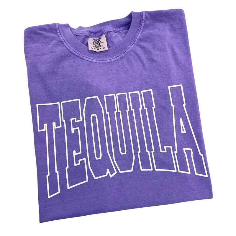 TEQUILA White Puff Comfort Colors - Adult & Kids T-Shirts, Sweatshirts & Hoodies apparel design preview 1