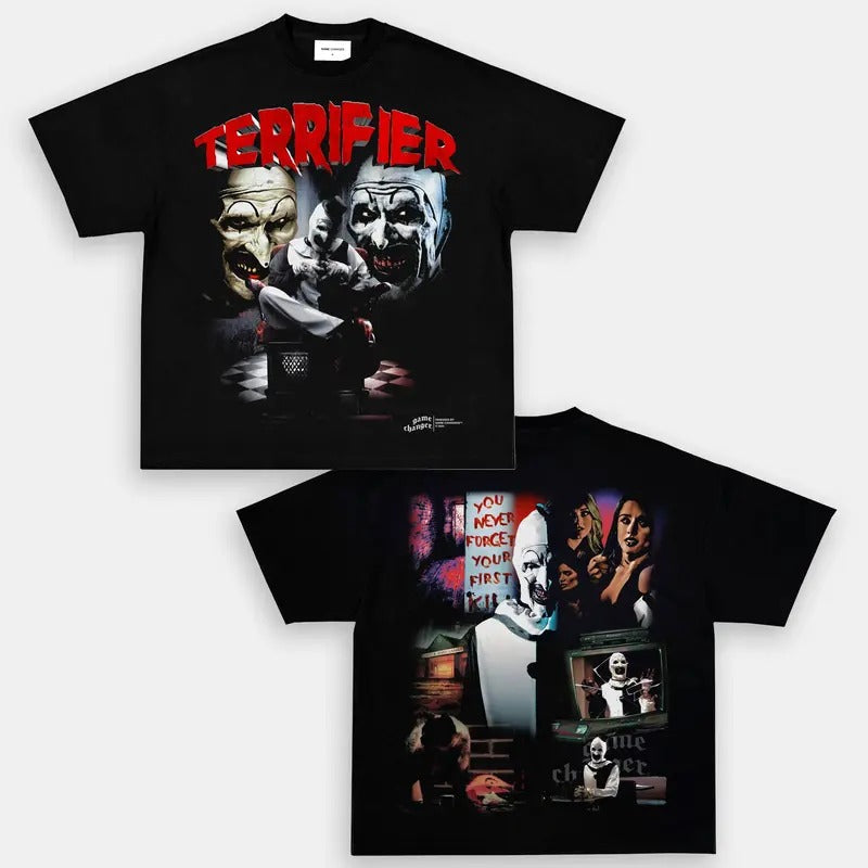 TERRIFIER Trending Movie Vintage 90s Fans Him Her - Adult & Kids T-Shirts, Sweatshirts & Hoodies apparel design preview 1