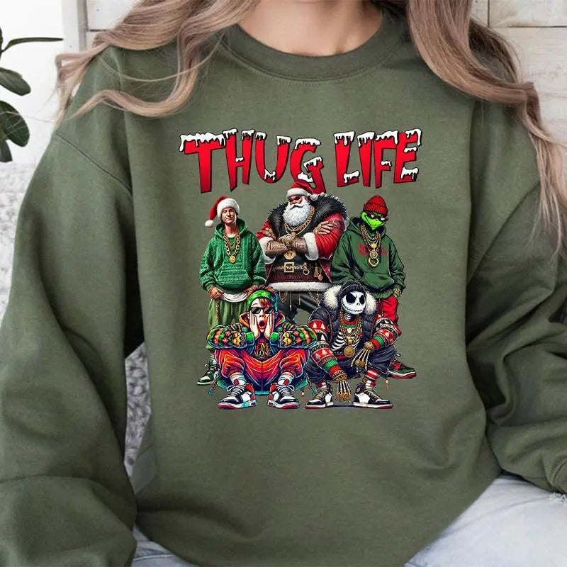 THUGLIFE Movies Xmas Comfort Cotton Fabric Top - Adult & Kids T-Shirts, Sweatshirts & Hoodies apparel design preview 1