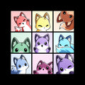 Foxy Rainbow Grid - Adult & Kids T-Shirts, Sweatshirts & Hoodies apparel design preview 1