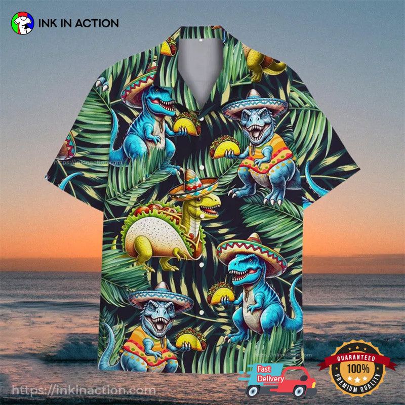 Taco Dinosaur Hawaiian - Adult & Kids T-Shirts, Sweatshirts & Hoodies apparel design preview 1